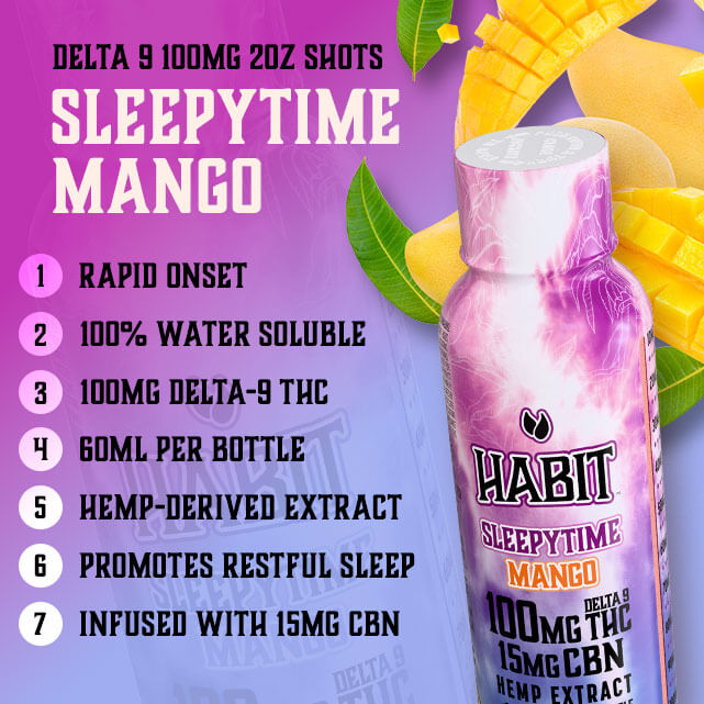 Delta 9 High Spectrum Hemp Shot - Sleepytime Mango - Image 2